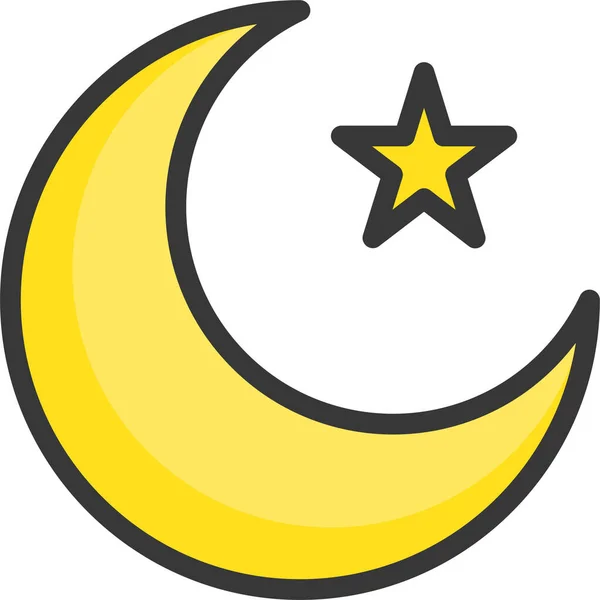 Abrahamic Islam Moon Icon Estilo Filledoutline — Vector de stock