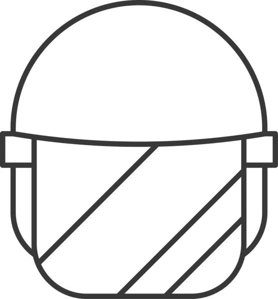 钢盔警察图标 轮廓风格 — 图库矢量图片