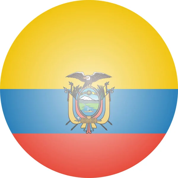 Country Ecuador Flag Icon Isometric Style — Stock Vector