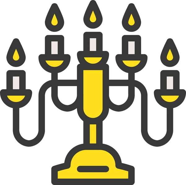 Kerzenhalter Ikone Filedoutline Stil — Stockvektor