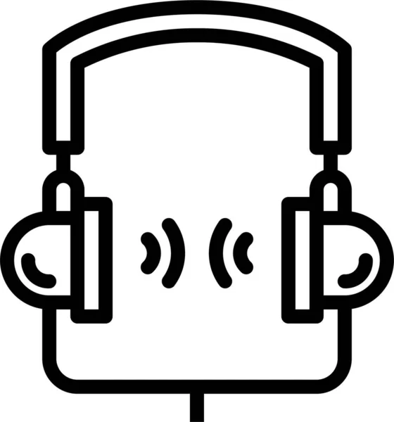 Audio Headphone Sound Icon Outline Style — Stock Vector