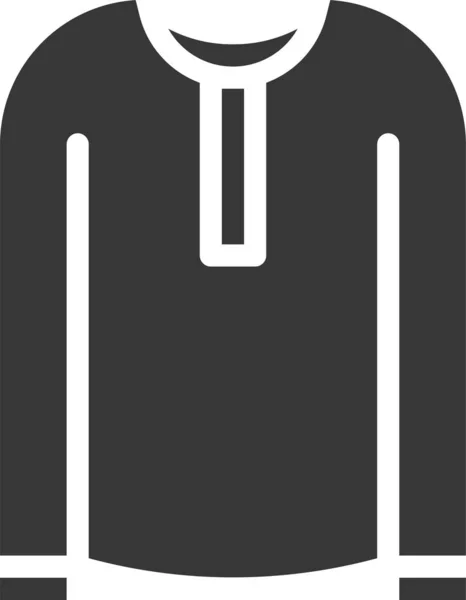 Икона Рубашки Длинным Рукавом Твердом Стиле — стоковый вектор