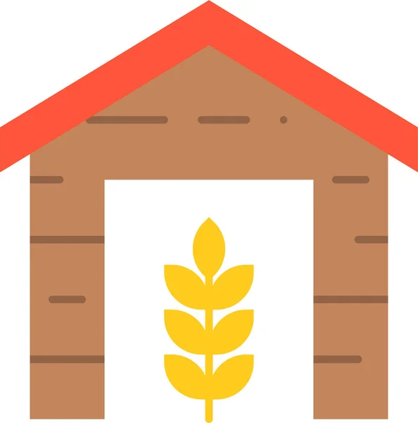 Agriculture Barn Farm Icon Flat Style — Stock Vector