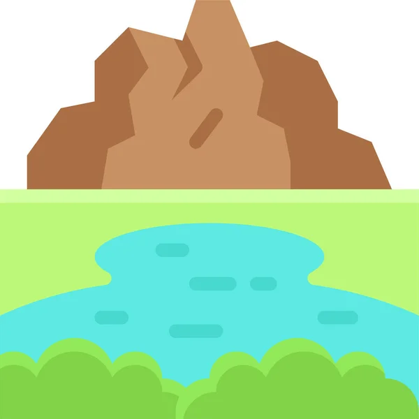 Landschaft Land Terrain Symbol — Stockvektor