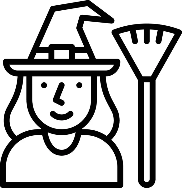 Broom Halloween Magic Icon — Stock Vector