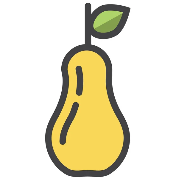 Ikon Kuning Pear Manis Dalam Gaya Filledoutline - Stok Vektor