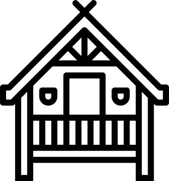 Architecture Cabin Hut Icon — 图库矢量图片