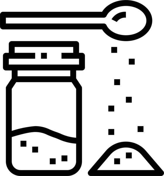 Ícone Açúcar Frasco Comida Estilo Esboço —  Vetores de Stock