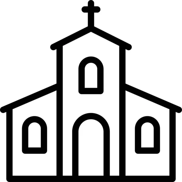 Architecture Christ Church Icon Outline Style — Stock Vector