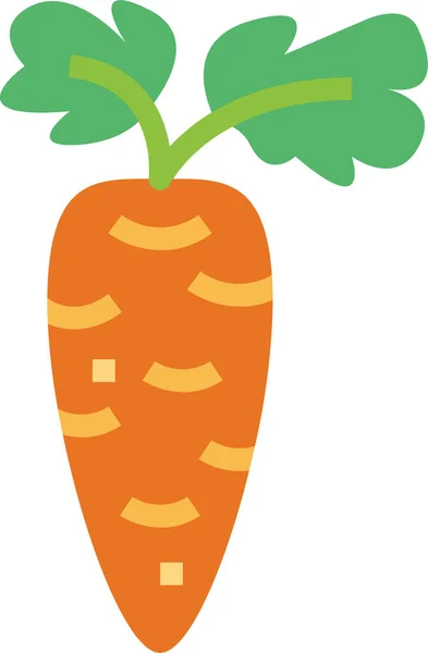 Zanahoria Dieta Icono Alimentos Estilo Plano — Vector de stock