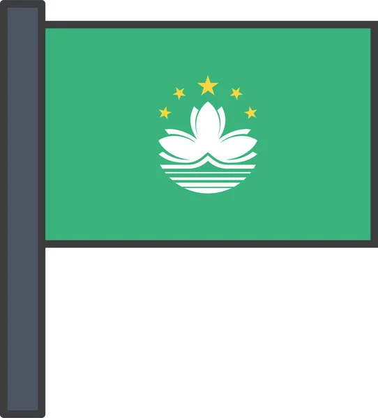 Ikone Der Asiatischen Landesflagge Umrissstil — Stockvektor