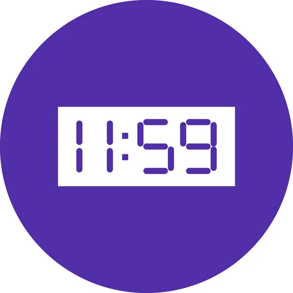 Uhr Countdown Silvester Ikone Flachen Stil — Stockvektor