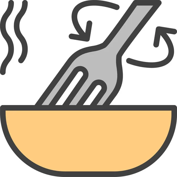 Tenedor Cocina Icono Caliente Estilo Filledoutline — Vector de stock