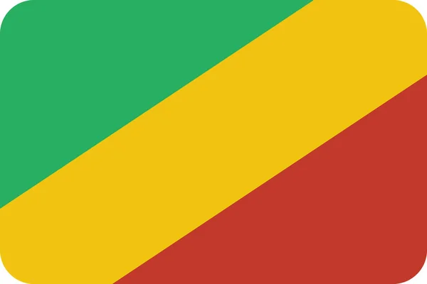 以扁平样式显示的刚果国徽图标 — 图库矢量图片