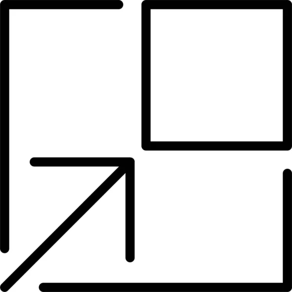 Flèche Effondrement Développer Icône Dans Style Contour — Image vectorielle
