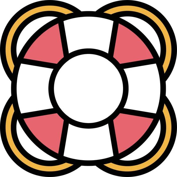 Значок Спасательного Кольца Спасательного Пояса Летней Категории — стоковый вектор