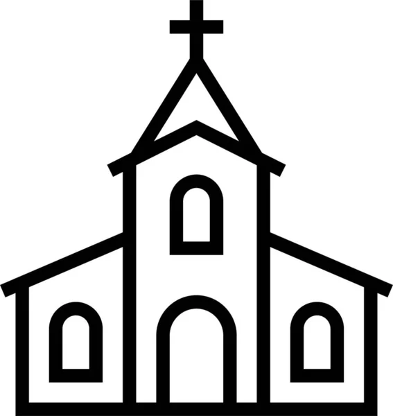 Arquitectura Cristo Icono Iglesia — Vector de stock