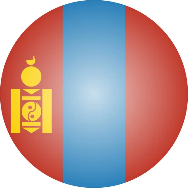 플래그 Mongolia Icon Isometric Style — 스톡 벡터