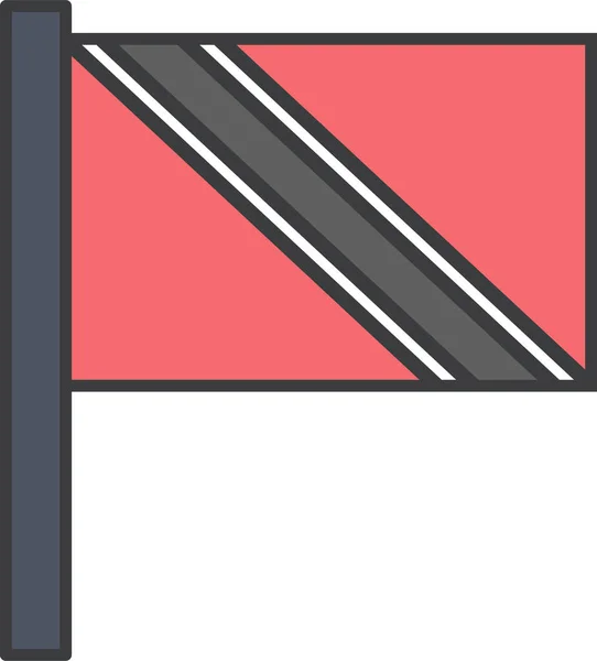 Иконка Табаго Флагом Страны Стиле Filledoutline — стоковый вектор