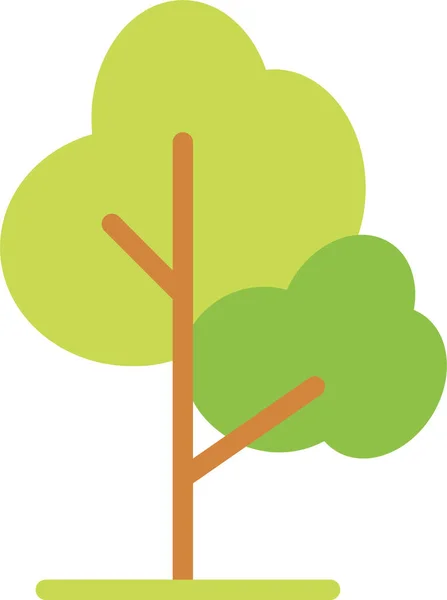 Wald Natur Baum Ikone Flachen Stil — Stockvektor