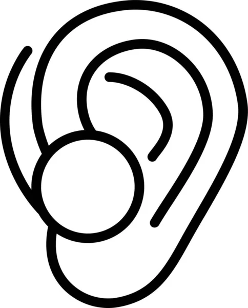 Digital Ear Hearing Aid Icon — ストックベクタ