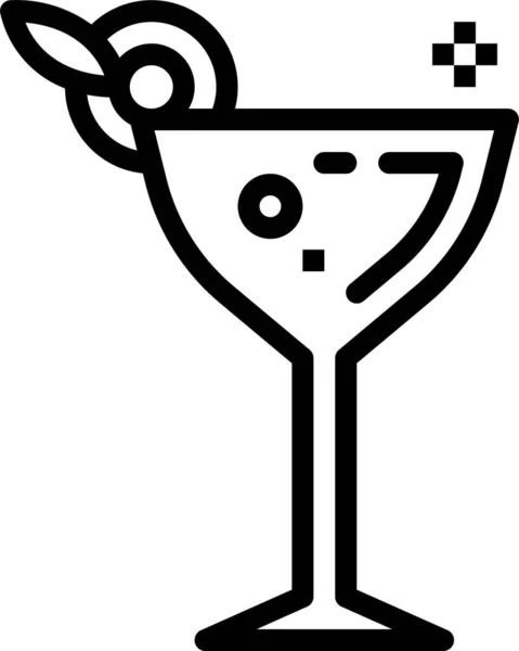 Bebida Cocktail Bebida Ícone Estilo Esboço — Vetor de Stock