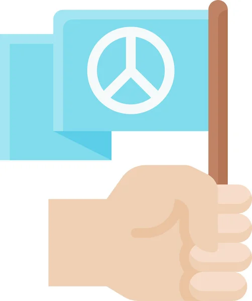 Bandiera Dimostrazione Icona Della Pace — Vettoriale Stock