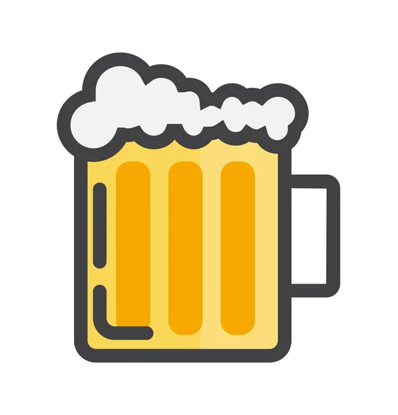 Cerveza Icono Verano Frío Estilo Filledoutline — Vector de stock