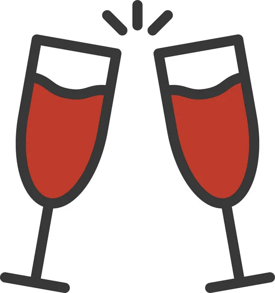 Εορτασμός Ποτό Champaign Εικονίδιο Filledskip Στυλ — Διανυσματικό Αρχείο