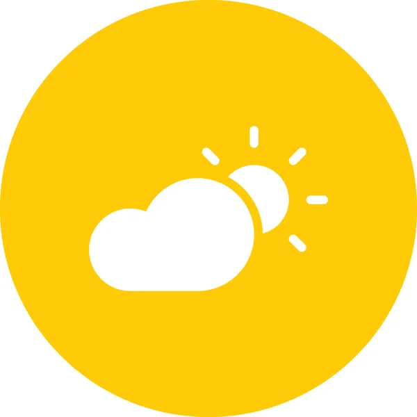 Nube Día Nublado Icono Estilo Sólido — Vector de stock