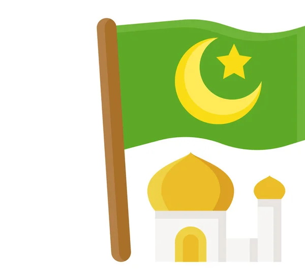 Halvemaanvlag Islam Icoon Ramadaneid Categorie — Stockvector