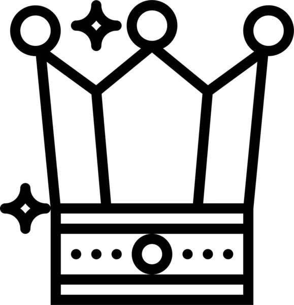 Krona Spel Form Ikon Kontur Stil — Stock vektor