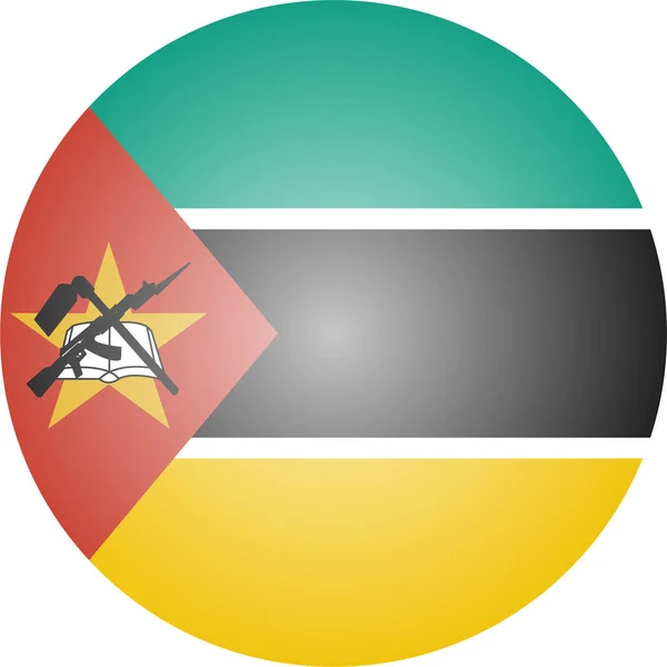 Bandiera Paese Icona Mozambique Stile Isometrico — Vettoriale Stock