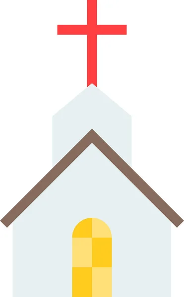 Christ Christmas Church Icon Flat Style — Stock Vector