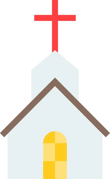 Christ Icono Iglesia Navidad Estilo Plano — Vector de stock