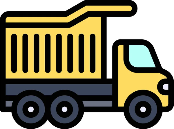 Transportvoertuig Dumper Pictogram Filedoutline Stijl — Stockvector