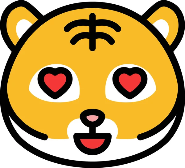 Animal Emoticon Expression Icon Filedoutline Stil — Stockvektor