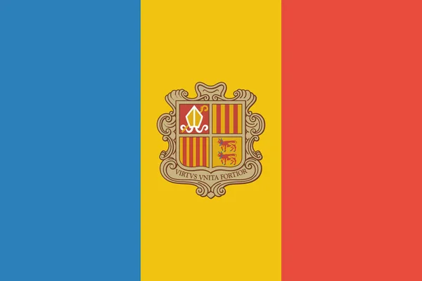 Andorra Icona Della Bandiera Nazionale Stile Piatto — Vettoriale Stock
