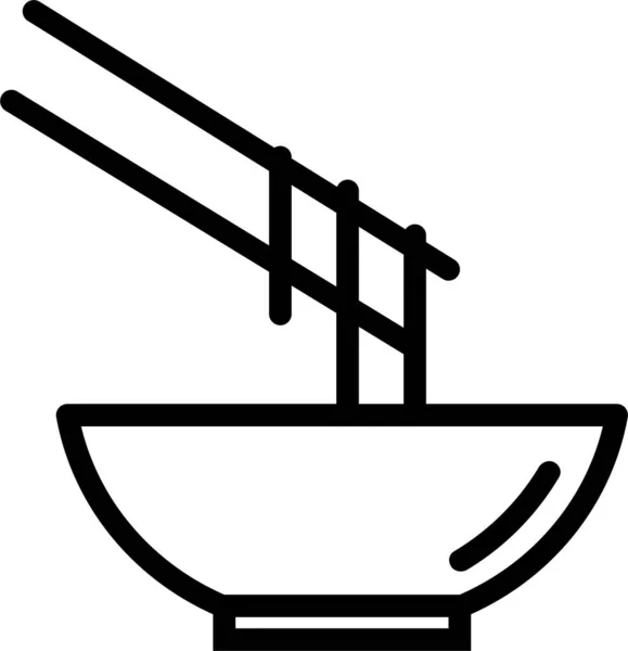 Чаша Китайская Едят Иконку Стиле Наброска — стоковый вектор