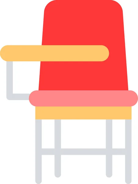 Кресло Стол Значок Стол Плоском Стиле — стоковый вектор