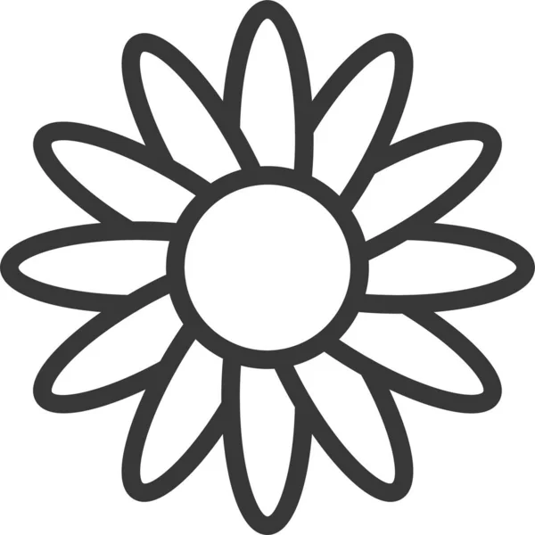 Цветение Цветок Икона Стиле Наброска — стоковый вектор