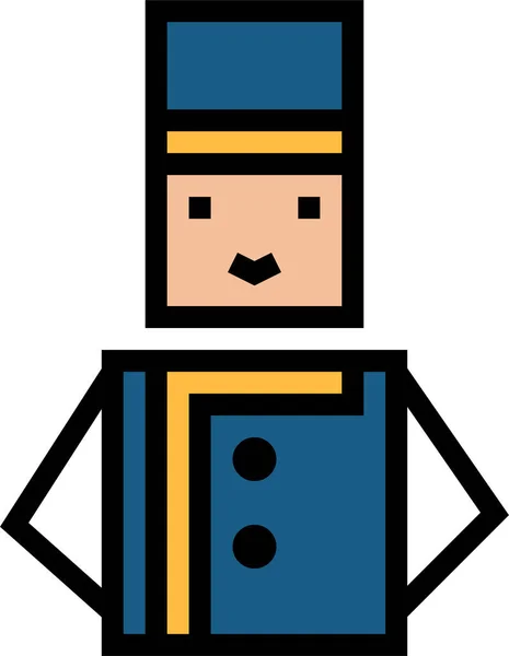 Avatar Bellboy Profiel Pictogram Filedoutline Stijl — Stockvector