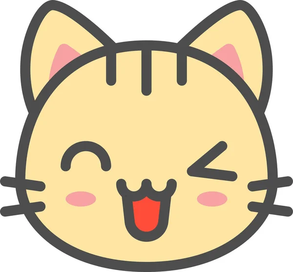 Kedi Yüz Simgesi Dosya Ana Hatları Biçiminde — Stok Vektör