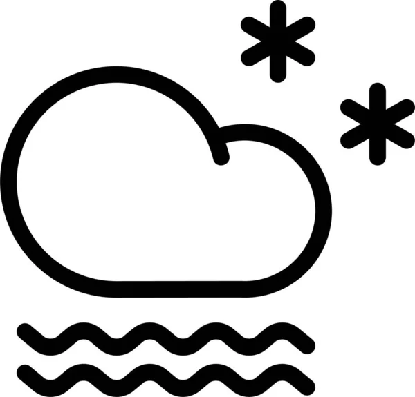Облачно Туманная Иконка Стиле Контура — стоковый вектор