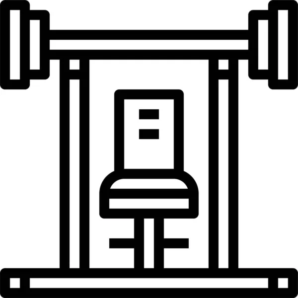 Bench Cvičení Fitness Ikona Stylu Osnovy — Stockový vektor