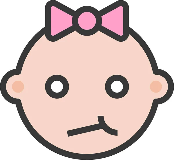 Bebê Decepcionado Emoji Ícone Estilo Filledoutline —  Vetores de Stock