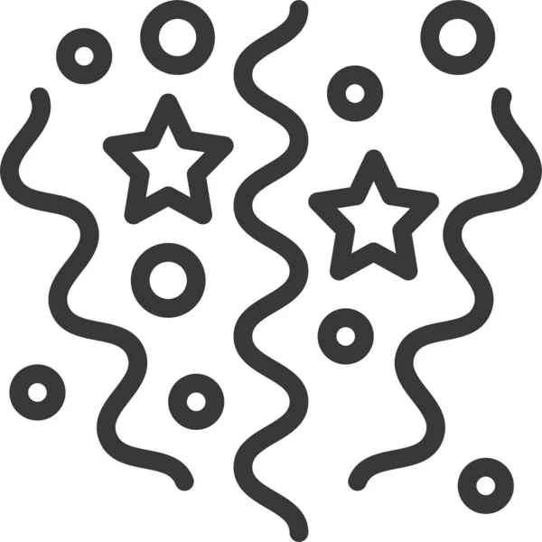 Cerebration Christmas Confetti Icon Outline Style — Stock Vector