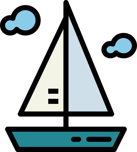 Иконка Лодки Парусника Filledoutline Стиле — стоковый вектор