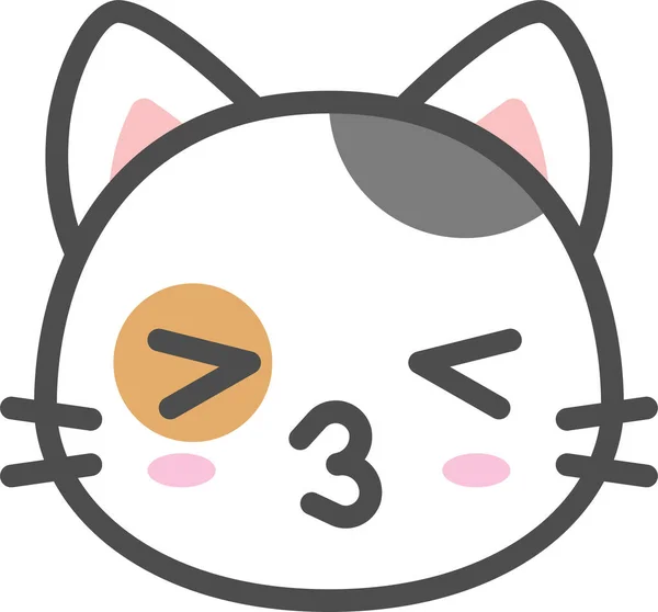 Icono Gato Avatar Calico Estilo Filledoutline — Archivo Imágenes Vectoriales