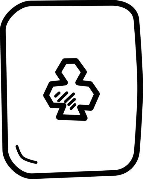 Karte Casino Klee Symbol Umriss Stil — Stockvektor